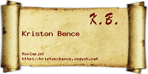 Kriston Bence névjegykártya